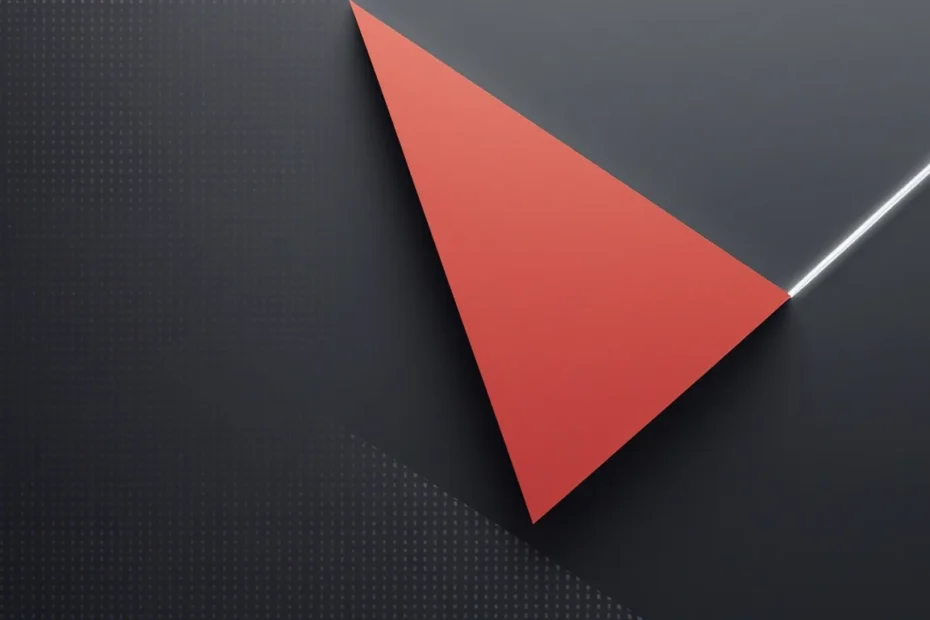 Composición geométrica en coral y gris oscuro que evoca la brecha entre SEO tradicional y posicionamiento GEO en Argentina