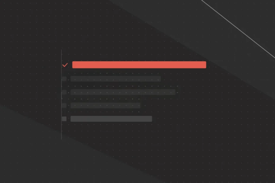 Composición geométrica con barras y checklist en fondo oscuro que evoca la medición de reportes de posicionamiento en IA